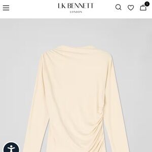 L K Bennett cream colored top. Super soft & flattering with the ruched side. NWT